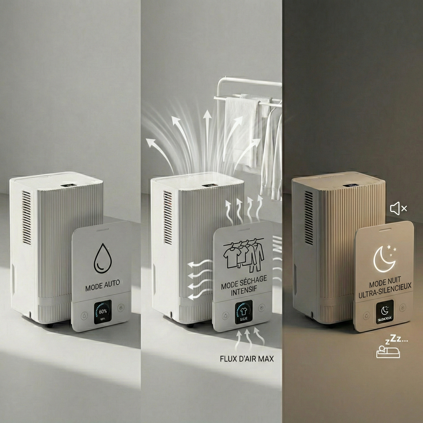 Déshumidificateur d’Air 14L/24h Wi-Fi Silencieux – Anti Humidité Chambre, Salon, Sous-sol